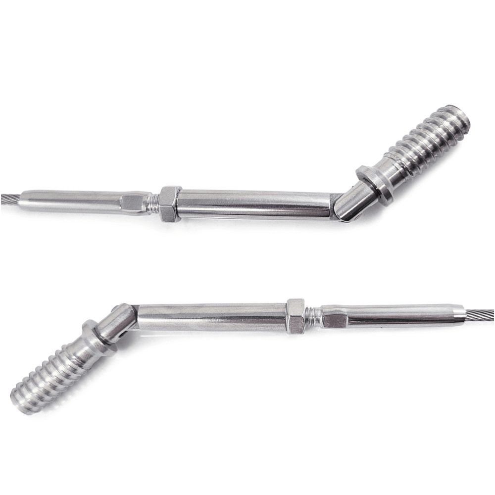 Swage Stud Terminals & Threaded Timber Inserts Stainless Wire Balustrade Stair/Ramp Kit #61s