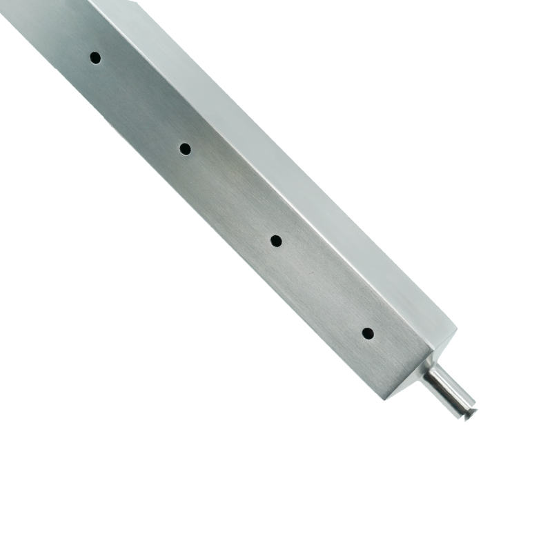 Stainless Standard (Modern) Square End Post 2" 3.0mm for Flat Handrail Satin with 11 LHT holes