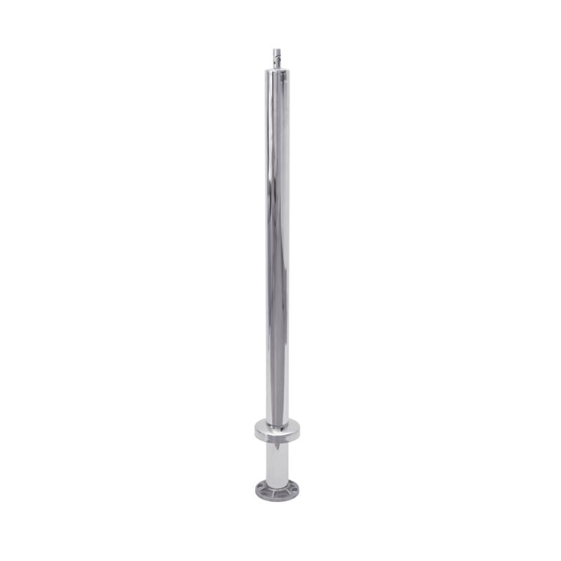 Stainless Standard Round Angled End/Intermediate Post 2" 1.5mm for Flat Handrail Mirror with No Holes
