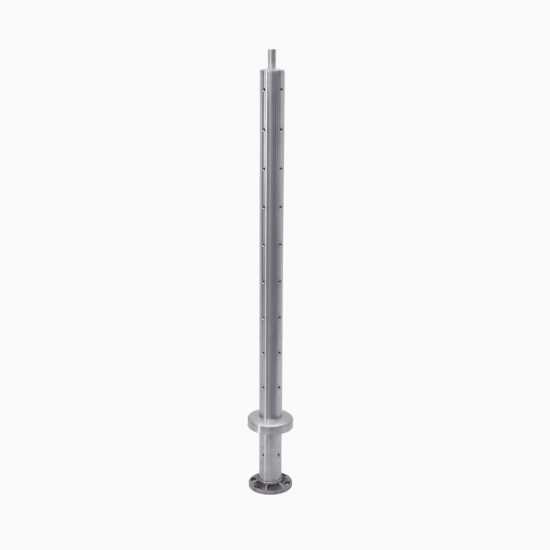 Stainless Standard Round Corner Post 2" 3.0mm for Round Handrail Satin with 11 LHT holes