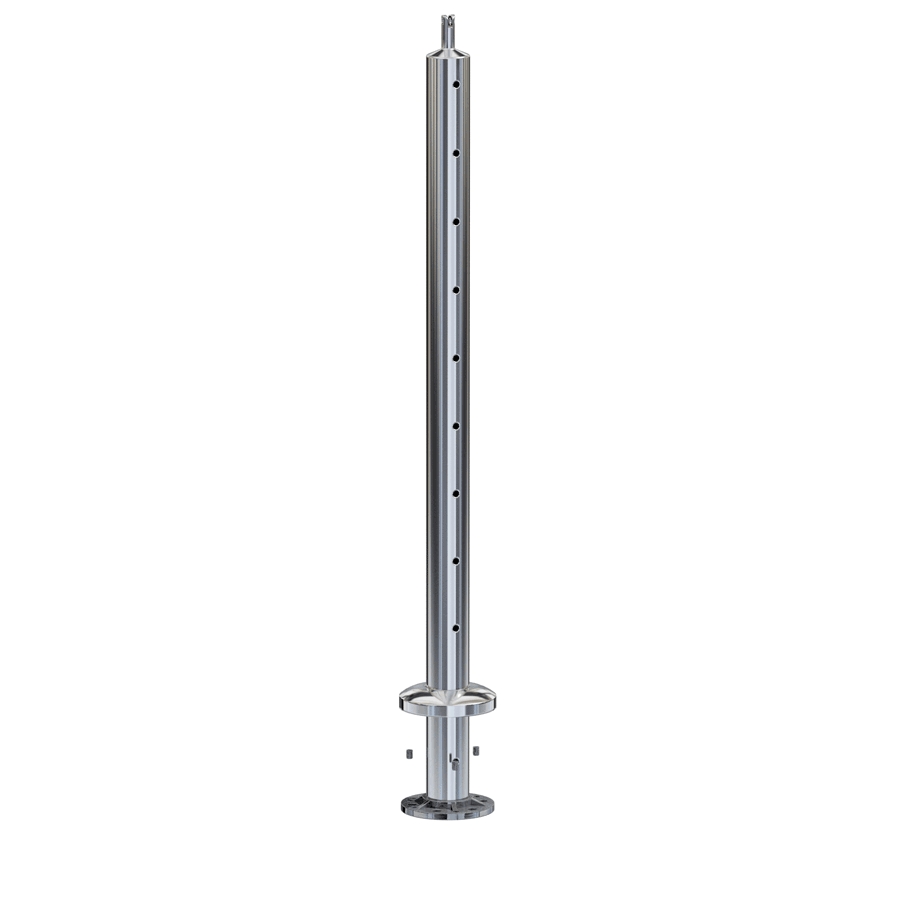 Stainless Round Intermediate Post 2" 3.0mm for Round Handrail Mirror