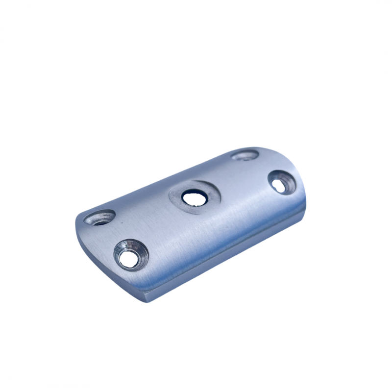 Stainless Standard (Modern) Square Angled Intermediate Post 2" 1.5mm for Round Handrail Satin Custom