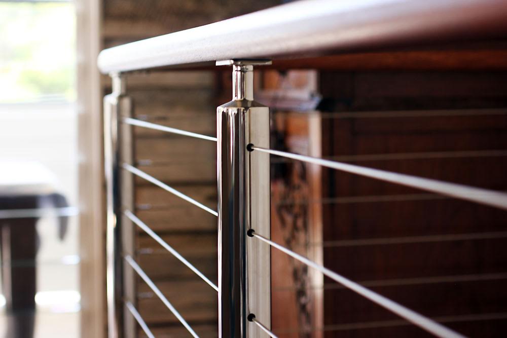 Stainless Round Intermediate Post 2" 1.6mm for Round Handrail Mirror