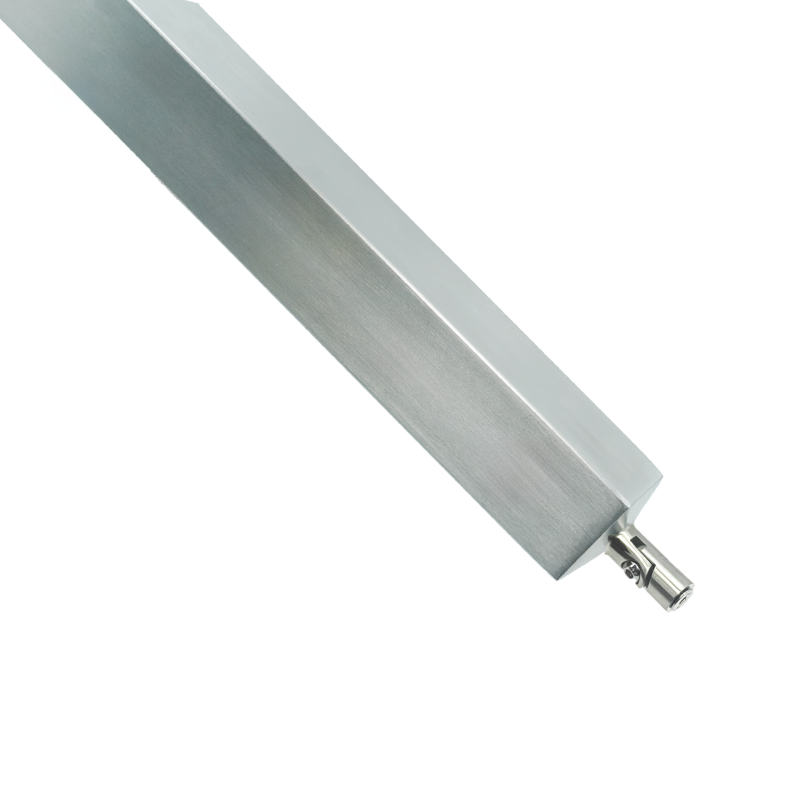 Stainless Standard (Modern) Square Angled Middle Post 2" 3.0mm for Round Handrail Satin Custom