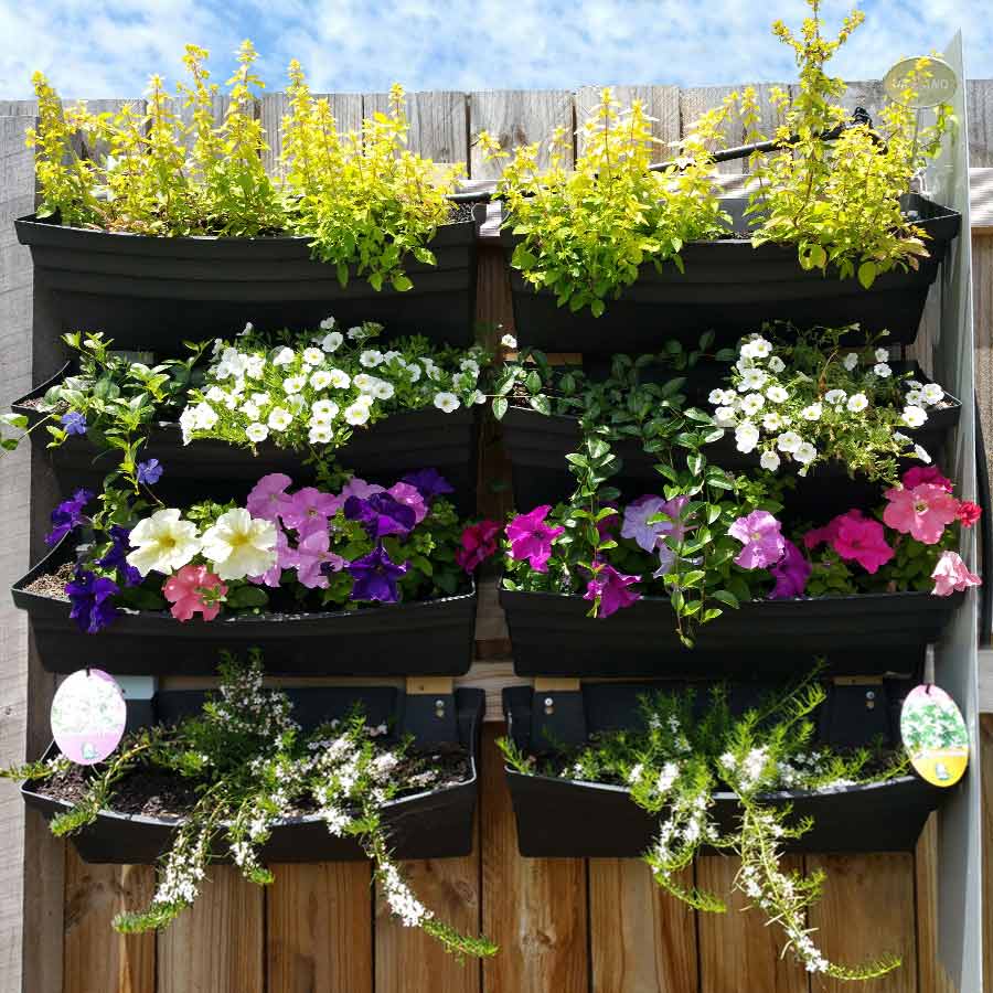 Large Wallgarden Vertical Garden Planters 600mm x 200mm x 230mm - 10qty Pots