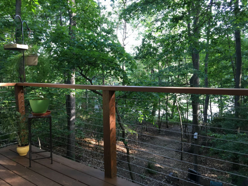 Stunning forest retreat stainless wire balustrade system